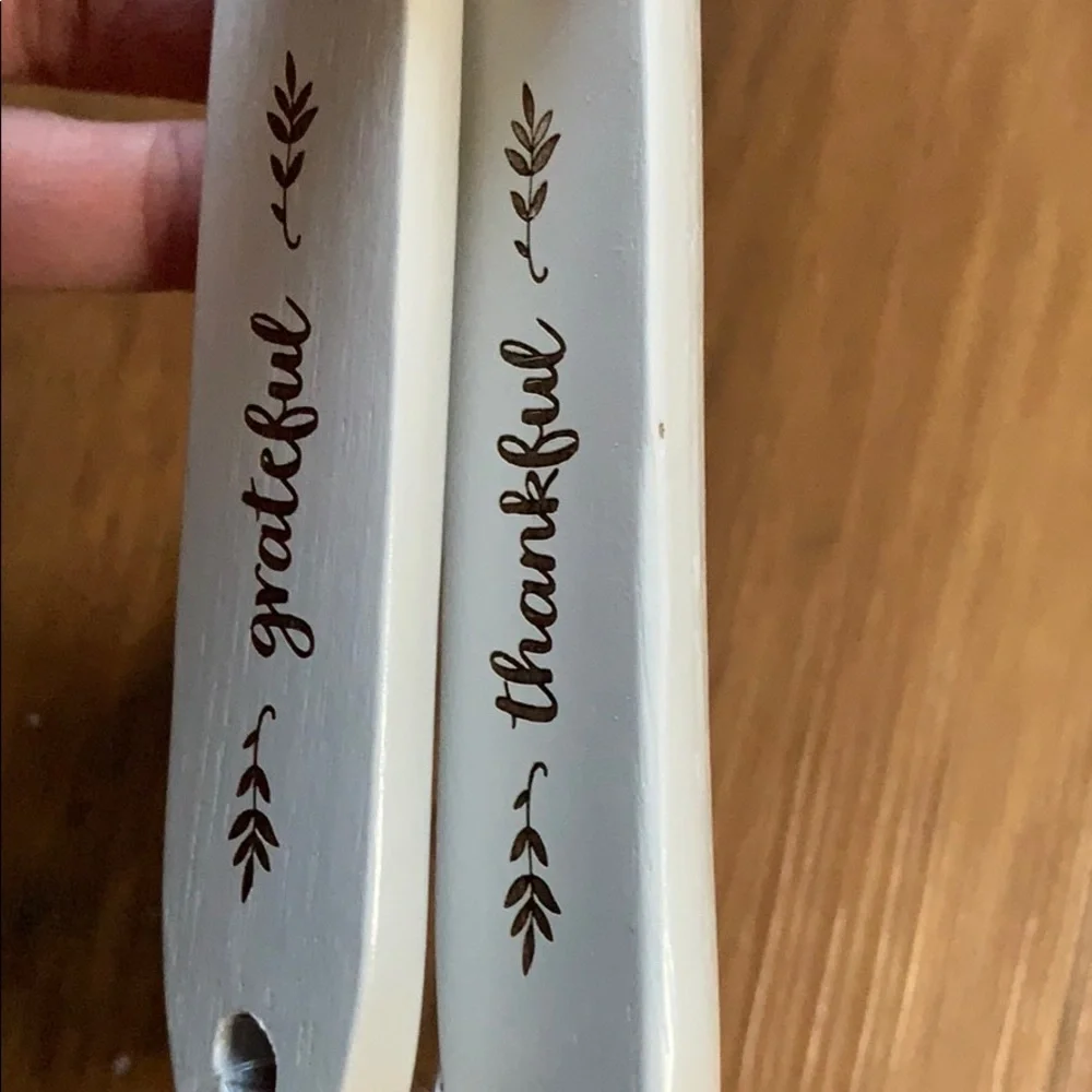 Thankful and grateful‎ wooden serving utensils